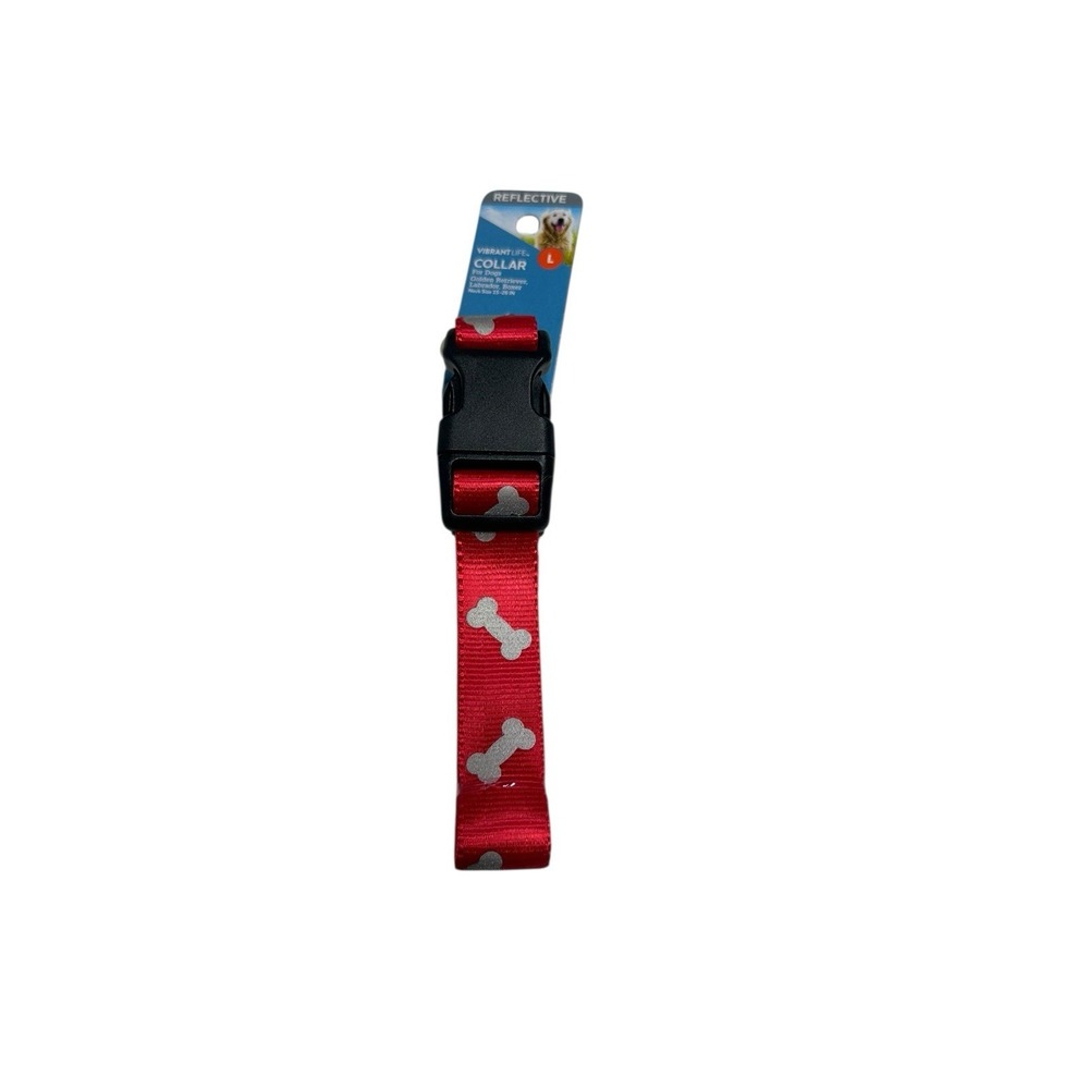 VIBRANT LIFE dog collar SIZE LARGE neck size 15-26 in 50-90‎ lb reflective